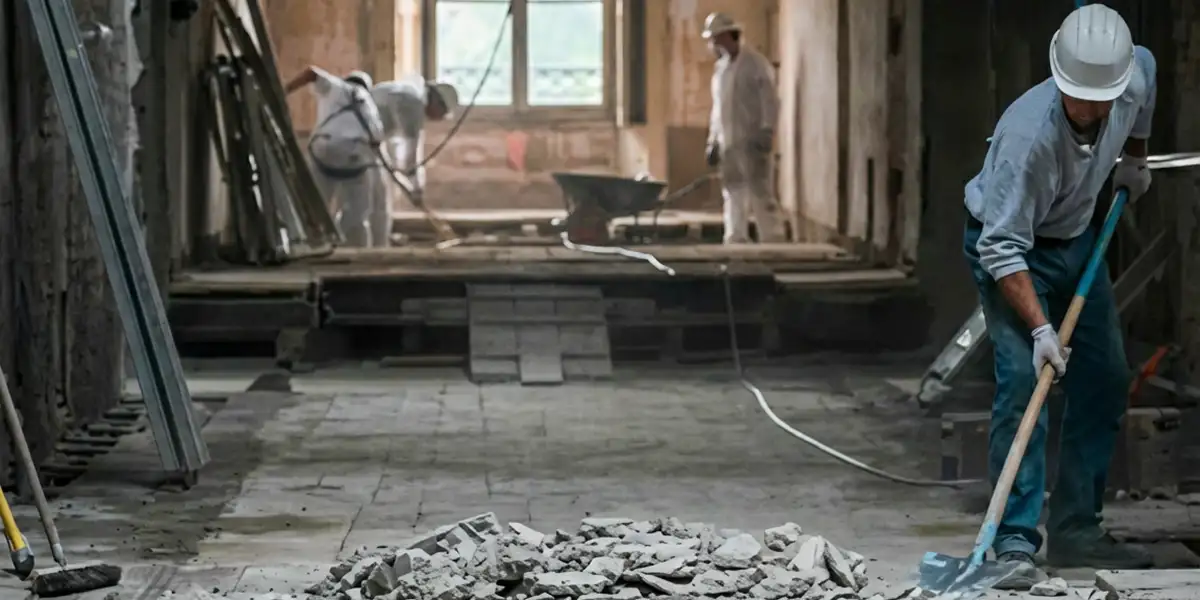 fire damage restoration professionals performing structural cleanup and restoration after a fire in Anaheim, CA