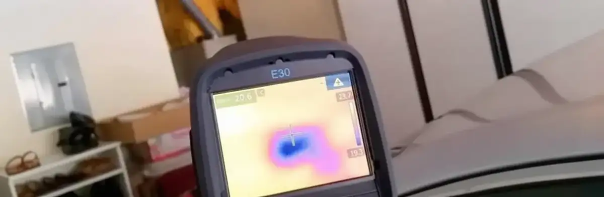 mold inspection using thermal imaging technology to detect moisture and hidden mold in a home in Anaheim, CA
